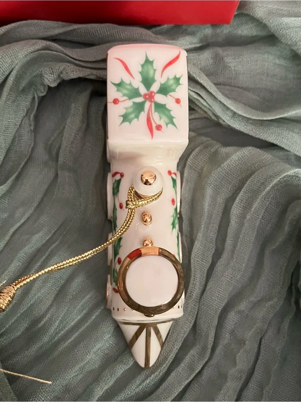 Lenox Porcelain Train 2000 Ornament with Gold Accents